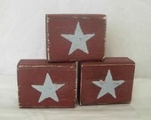 Hand Painted Old Glory Star Set , Rustic Home Decor, Rustic Gift