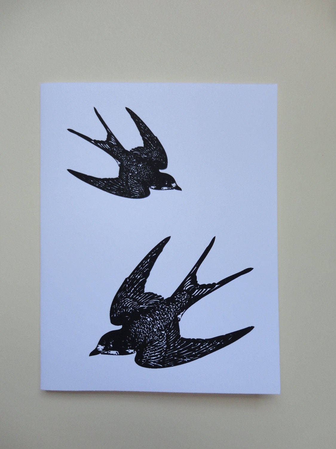 Sparrow Birds - Note Cards - Blank - Fold