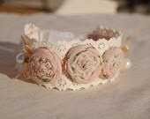 Beautiful Vintage pink collar for dog or cat, vintage look weddings dog collar, handmade collar,dog fashion,spring gift for dog ,Easter gift