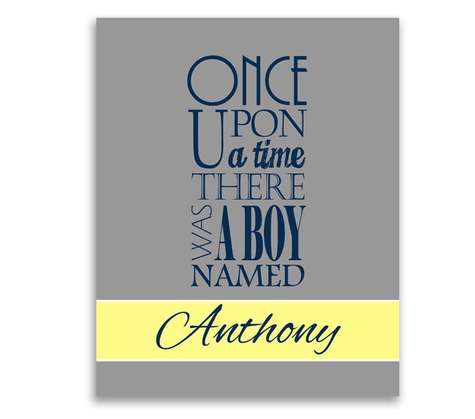 Once Upon A Time Custom Printable Children's Nursery Decor Art Digital JPEG File Wall Decor