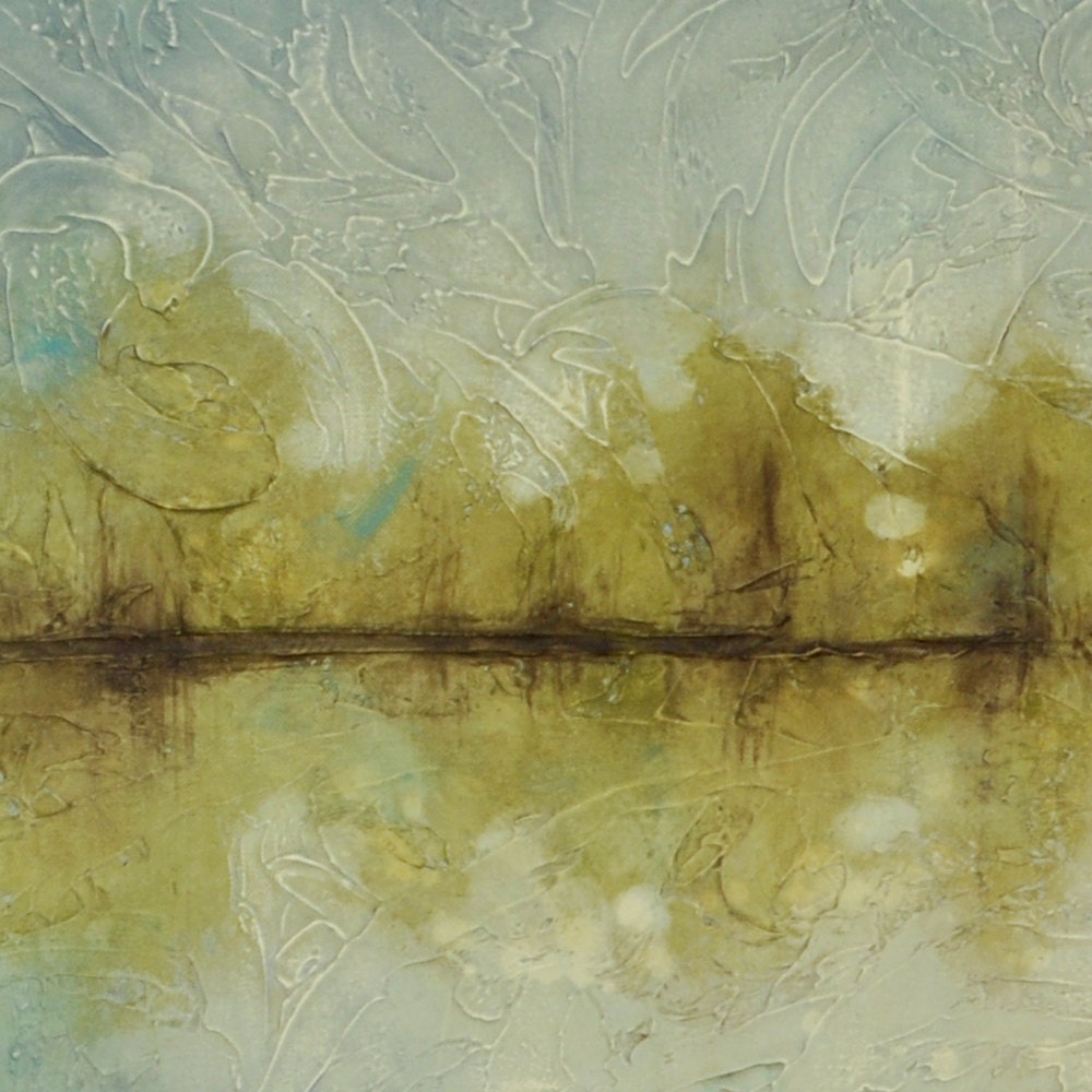 Large Painting Original - Custom Made for Your Home - 30 x 36 Inch - Michigan Morning on the Lake - Blues Greens Trees