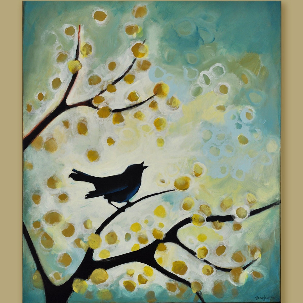Wedding Gift for Husband - Large Original Painting - Love Birds - Custom Made Abstract - 2 Painting Set - 24 x 40 Inches