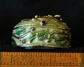 Monet Jeweled Enameled Bee Metal Box Vintage Multi Colored Crystals Home Decor Collectibles