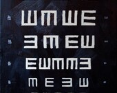 Tumbling E eye chart, original painting, 24"X36"