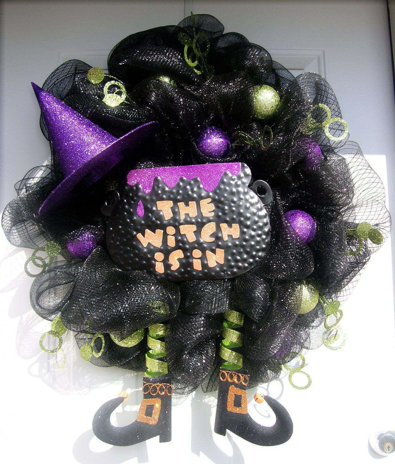 Decomesh Halloween Wreath- The Witch Is In