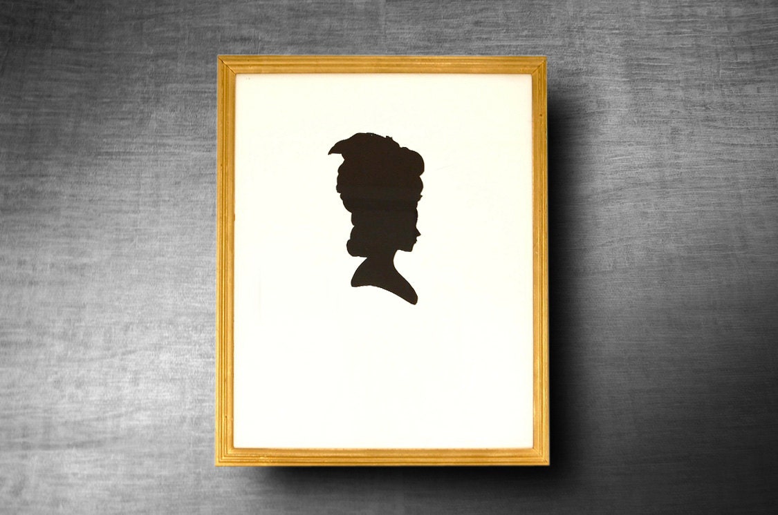Marie Antoinette Silhouette Wall Art Black 16x20 Hand Cut Silhouette