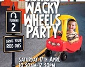 Printable Wheels Party Invitation