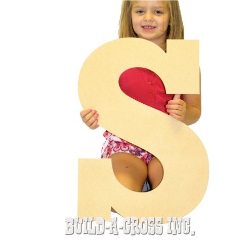 24''-Inch Unfinished Rockwell Letter (S) 3/8'' thick (MDF)