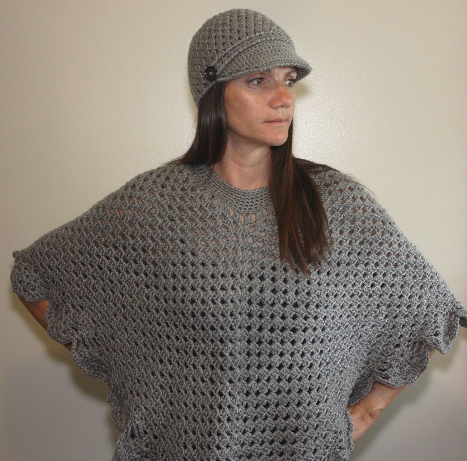crochet baby pattern football hat Crochet Poncho Home Coming by Poncho Womens AngelinasCrafts4U