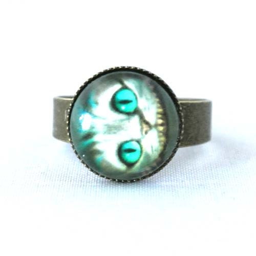 10% SALE Ring Cheshire Cat Smile Face Alice in wonderland fantasy Copper Cute Circle Shape