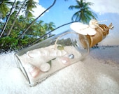 Miniature Message in a Bottle, Vacation Memories, Wedding Favors, Personalized Keepsake (004)