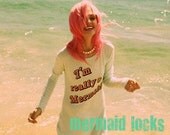 CORAL REEF / 18 inches long/ human hair extensions/ remy quality hair/ hair wefts/ pastel hair/ free people hair