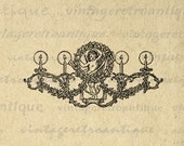 Digital Graphic Angel and Candles Banner Printable Image Download Vintage Clip Art for Transfers Making Prints etc HQ 300dpi No.2320