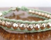 Silver Nugget Wrap Bracelet