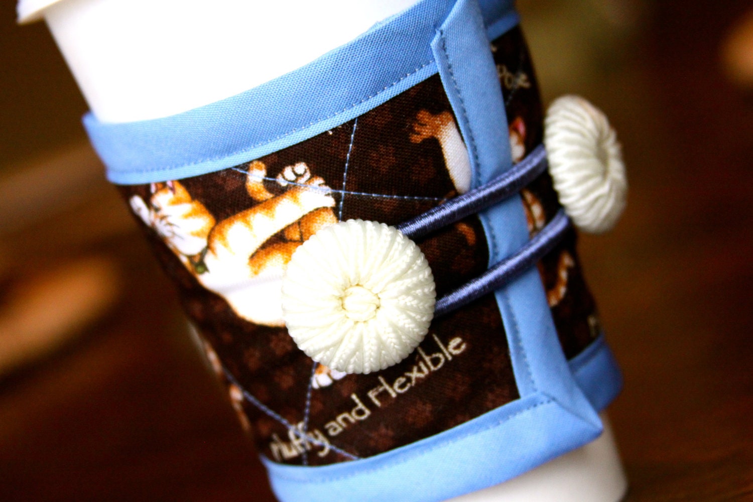 The Downward Facing Cat Coffee Cozy