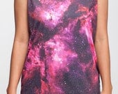 Cosmic Galaxy Shirt Space Star Nebula Universe Tank Top Women Shirts Black Shirt Tunic Top Vest Sleeveless Women T-Shirt Size S M