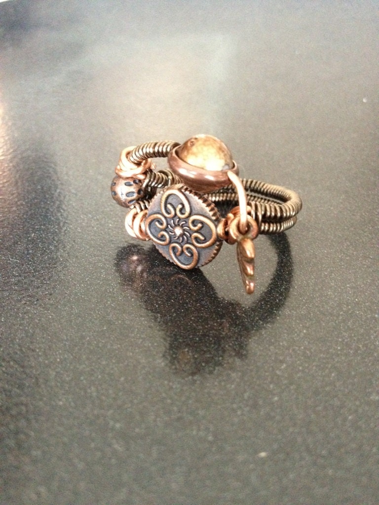 Fun, Funky and Artistic copper wirewrapped ring