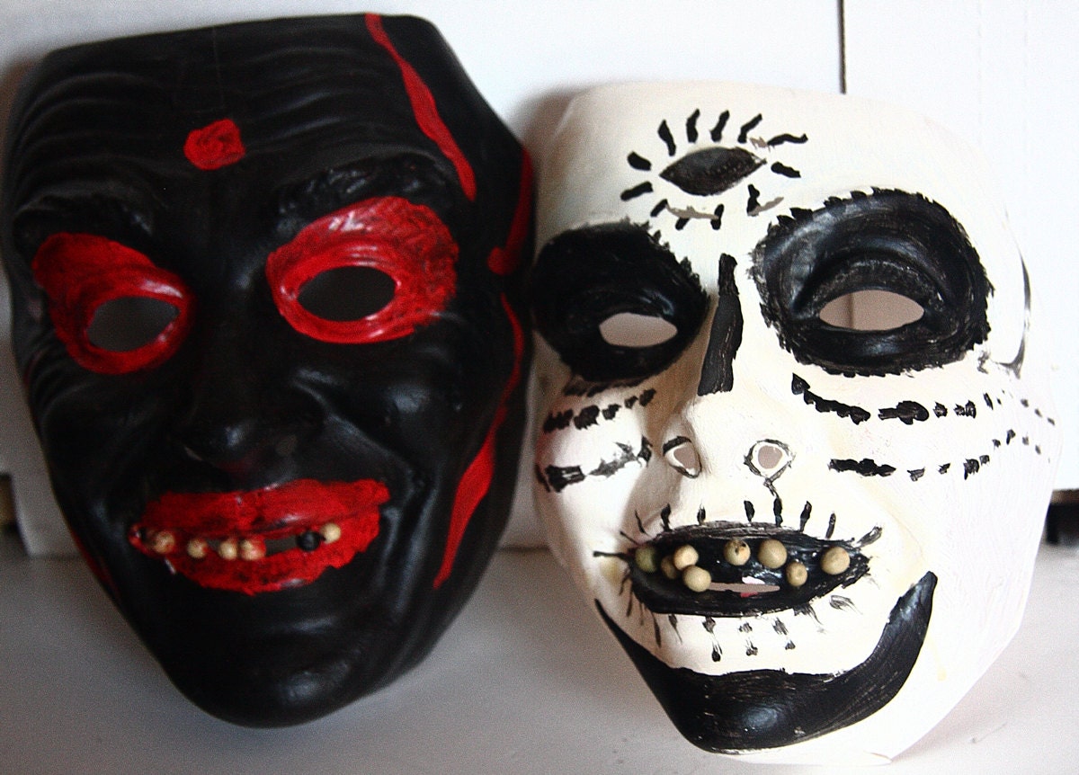 Two Day Of The Dead (Dia de los Muertos) Masks from Mexico - NOW ON SALE