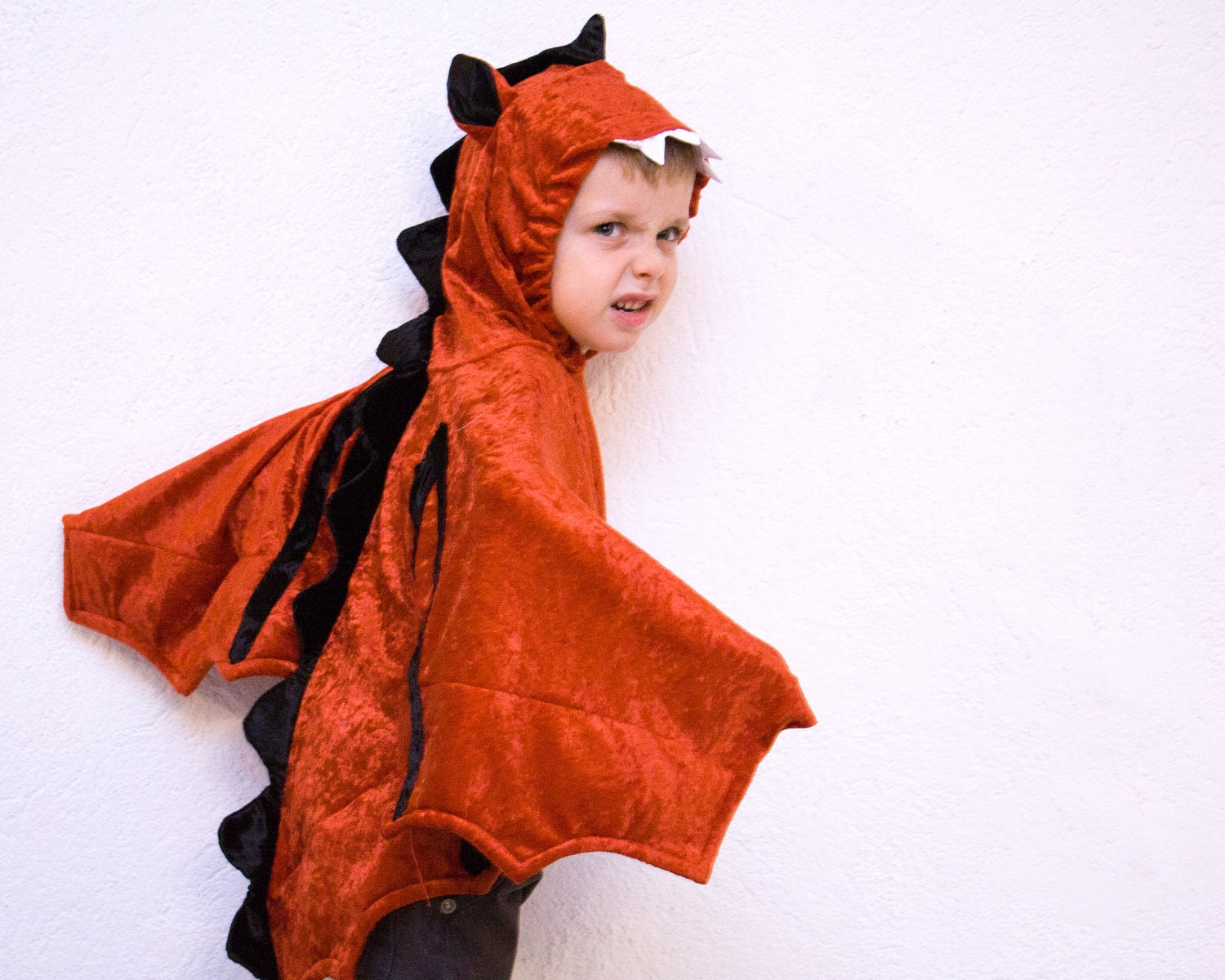Red Dragon Costume, Halloween Monster, Children Costume, Party Fairy Tale Dragon or Halloween Costume with Wings for Boys or Girls