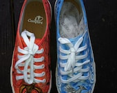 Hunger games shoes hand painted from Huntington West Virginia District 12