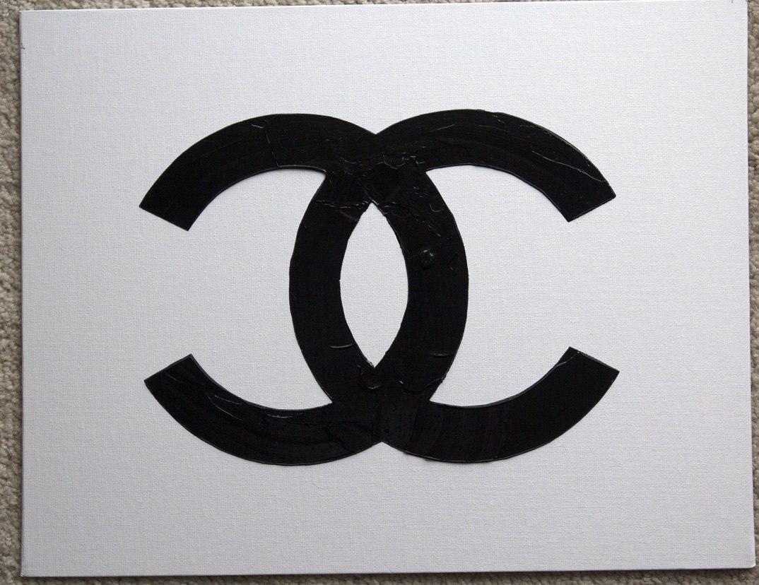 Chanel Logo: Original acrylic on canvas Black and by SoulChek