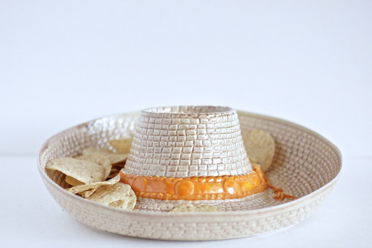 Sombrero Chips and Salsa Bowl by TheWrinklyElephant on Etsy
