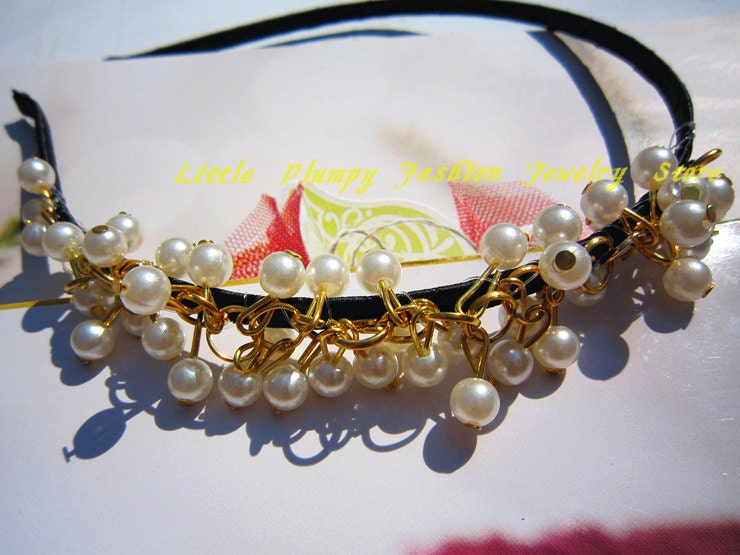 ON SALE 40% OFF Sweet and Cute Ivory Pearl Hairband-Hair Accessories-Handmade