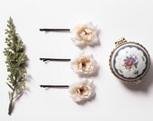 Lily - Little Flower Bobby Pins / Romantic Nature Inspired Hairpiece / Bridal, Wedding, Engagement, Fashion, Vintage Style, Woodland