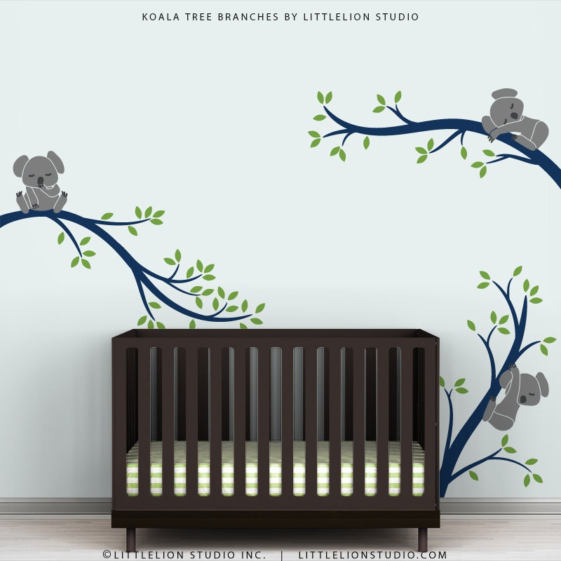 Children's Wall Decal Baby Nursery Wall Decal Tree - Koala Tree Branches by LittleLion Studio