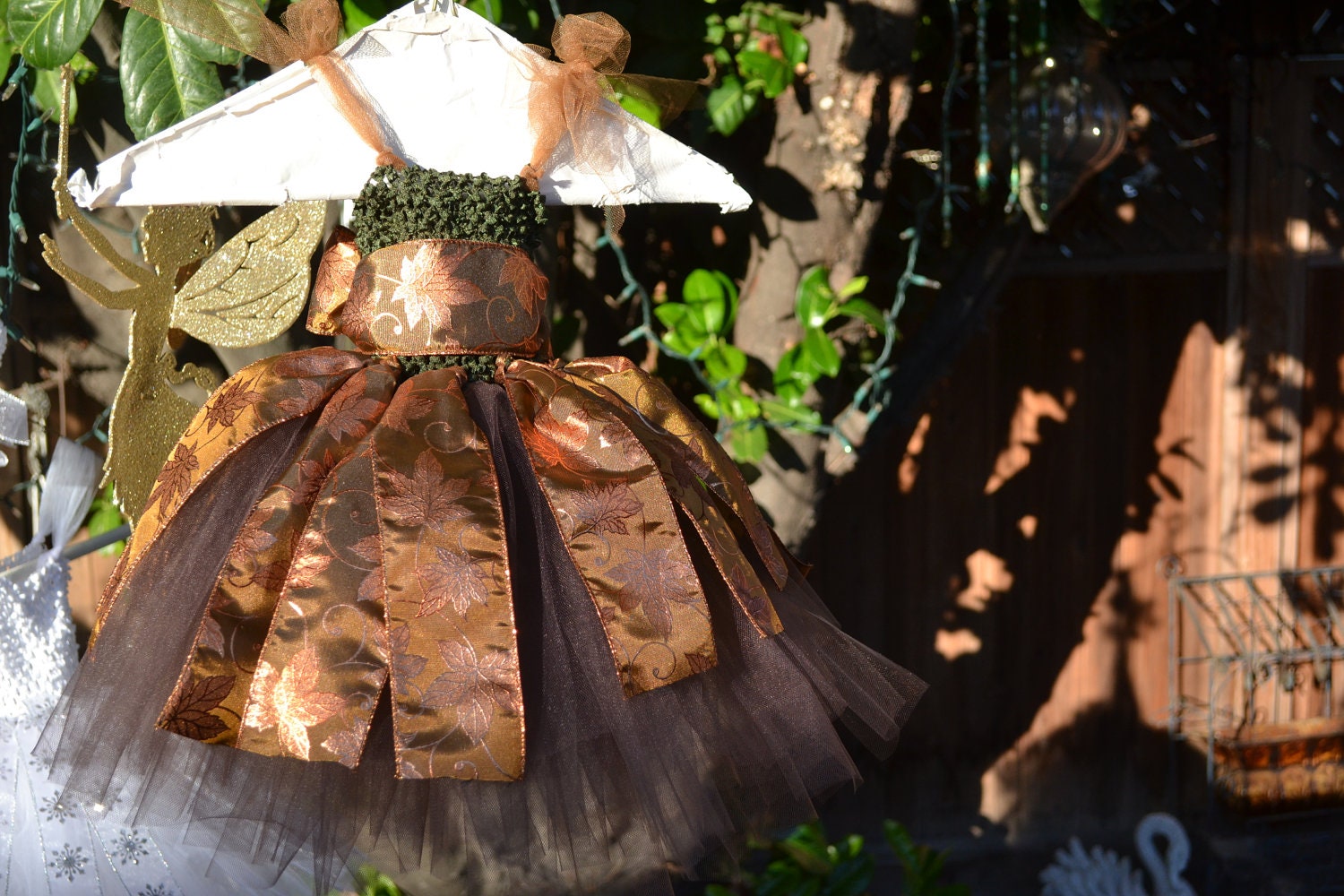 Fall brown and copper color tutu dress, Fancy, sparkle and shine, Thanksgiving, one of a kind, lush and full