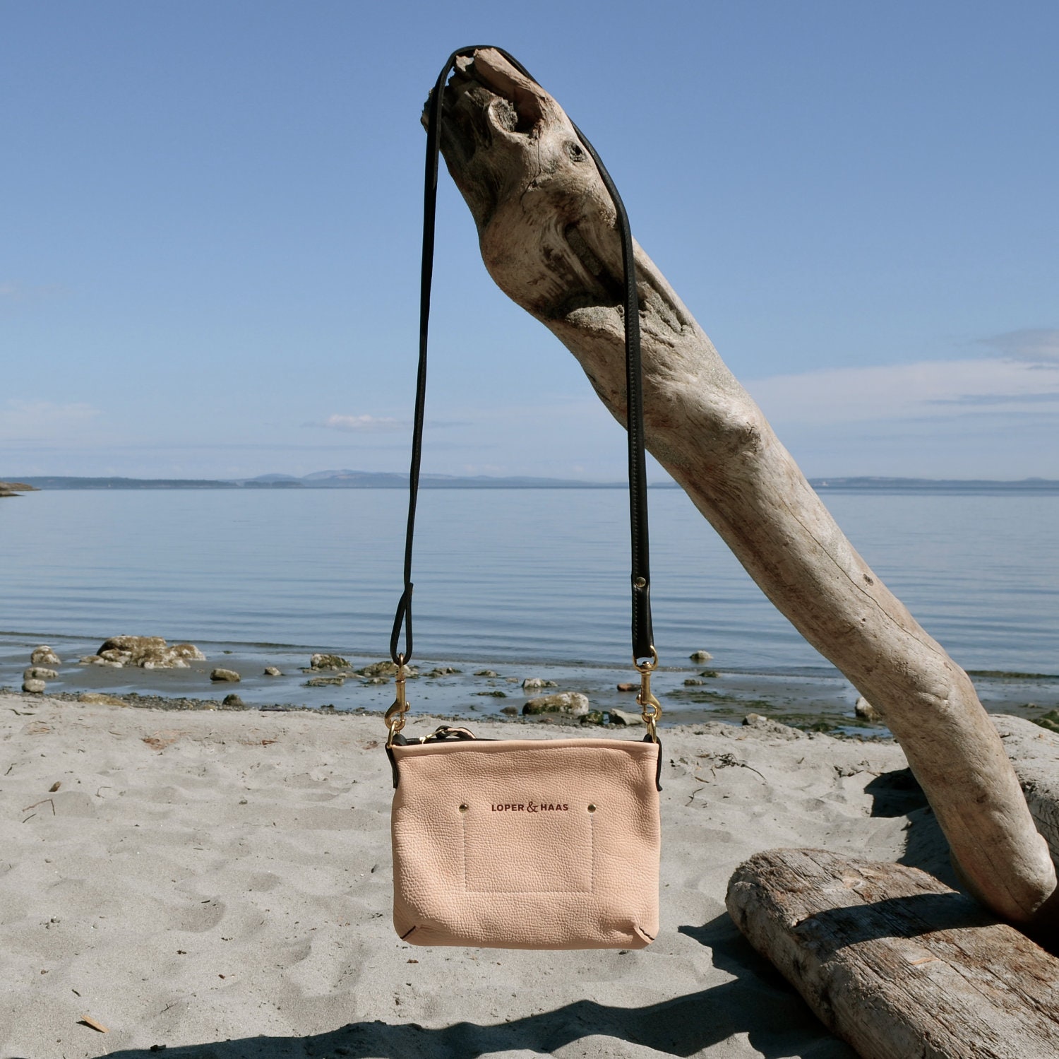 Small Shoulder Bag in Nude, Black and Gold
