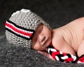 Handmade Adult OSU Helmet Hat Ohio State Scarlet and Grey with Buckeye Decals Adult Male