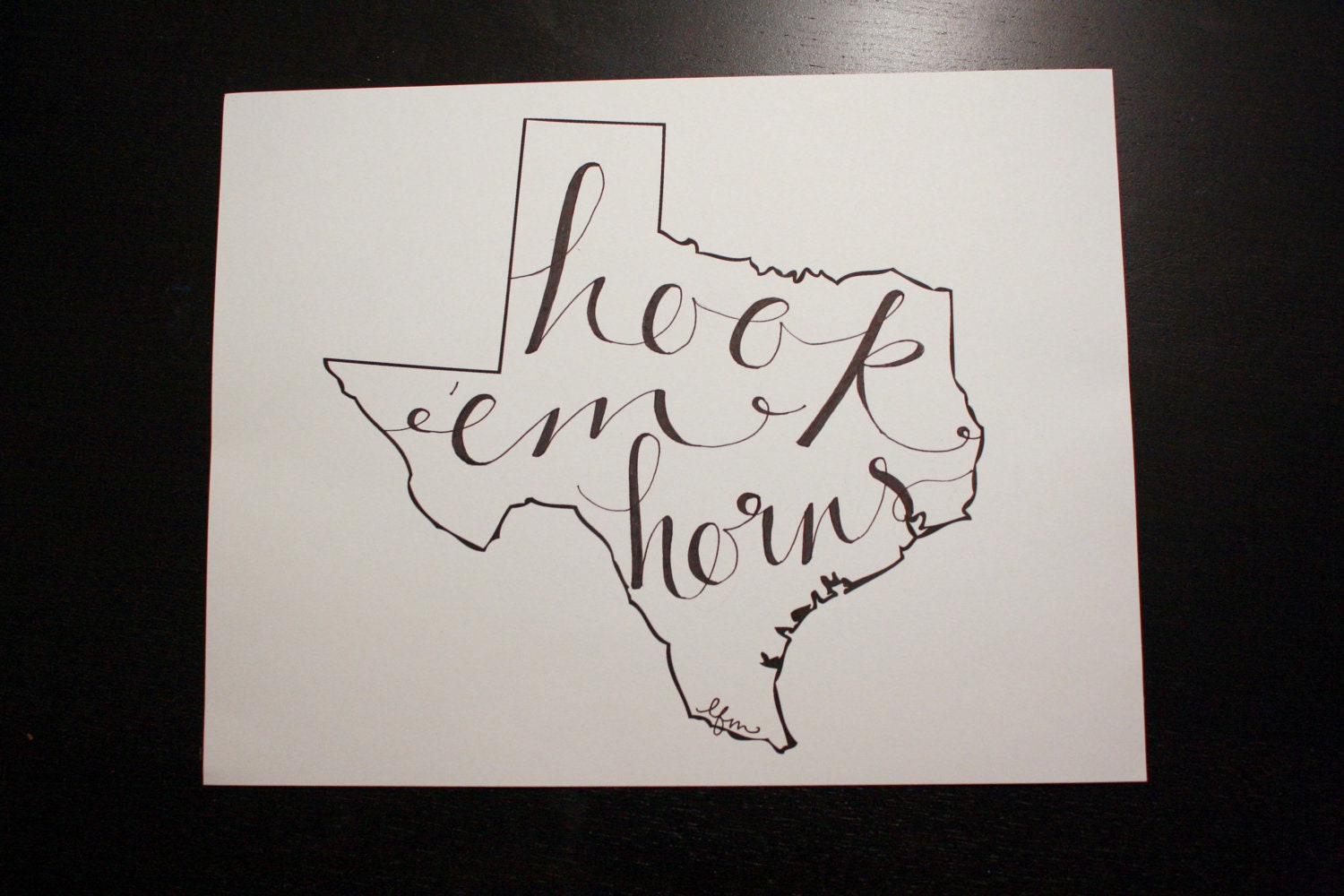 Texas: Hook 'em Horns Print