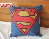 Superman  design cotton throw pillow cover // housewares decorative pillow