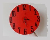 Modern raund red wall clock for home kids room Office Kitchen Wall art Children room