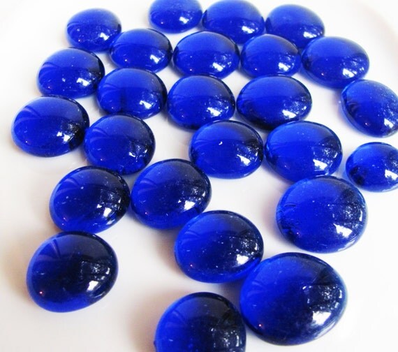 Medium Dark Blue Cobalt Blue Glass Gems by Ihaveglassstones