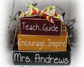 Teach Guide Encourage Inspire Custom Teacher Itty Bitty Blocks