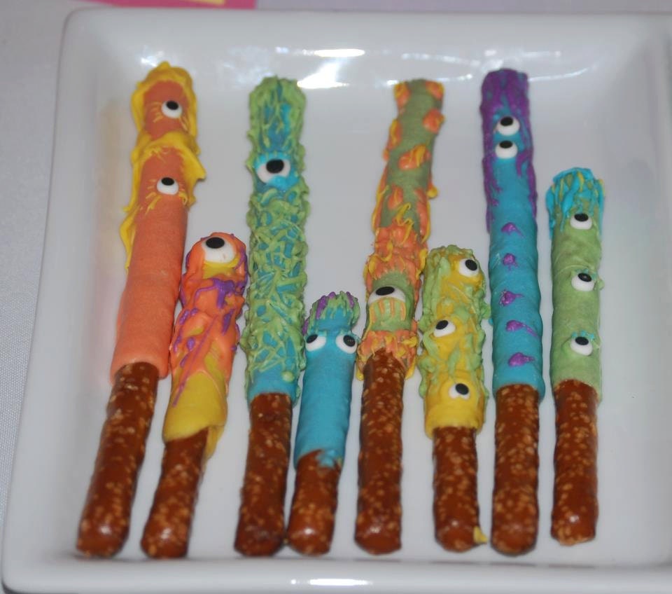 Monster Chocolate Covered Pretzels