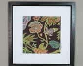 8 x 8 Art Print,  Jacobean Textile Design, Plum 4, with 12 x 12 mat