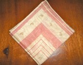 Vintage 80's Calvin Klein Scarf - Cream and Red Linen Scarf