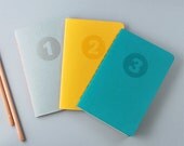 Pocket Notebooks Numbered - Set 2 - Handmade and Letterpressed printed