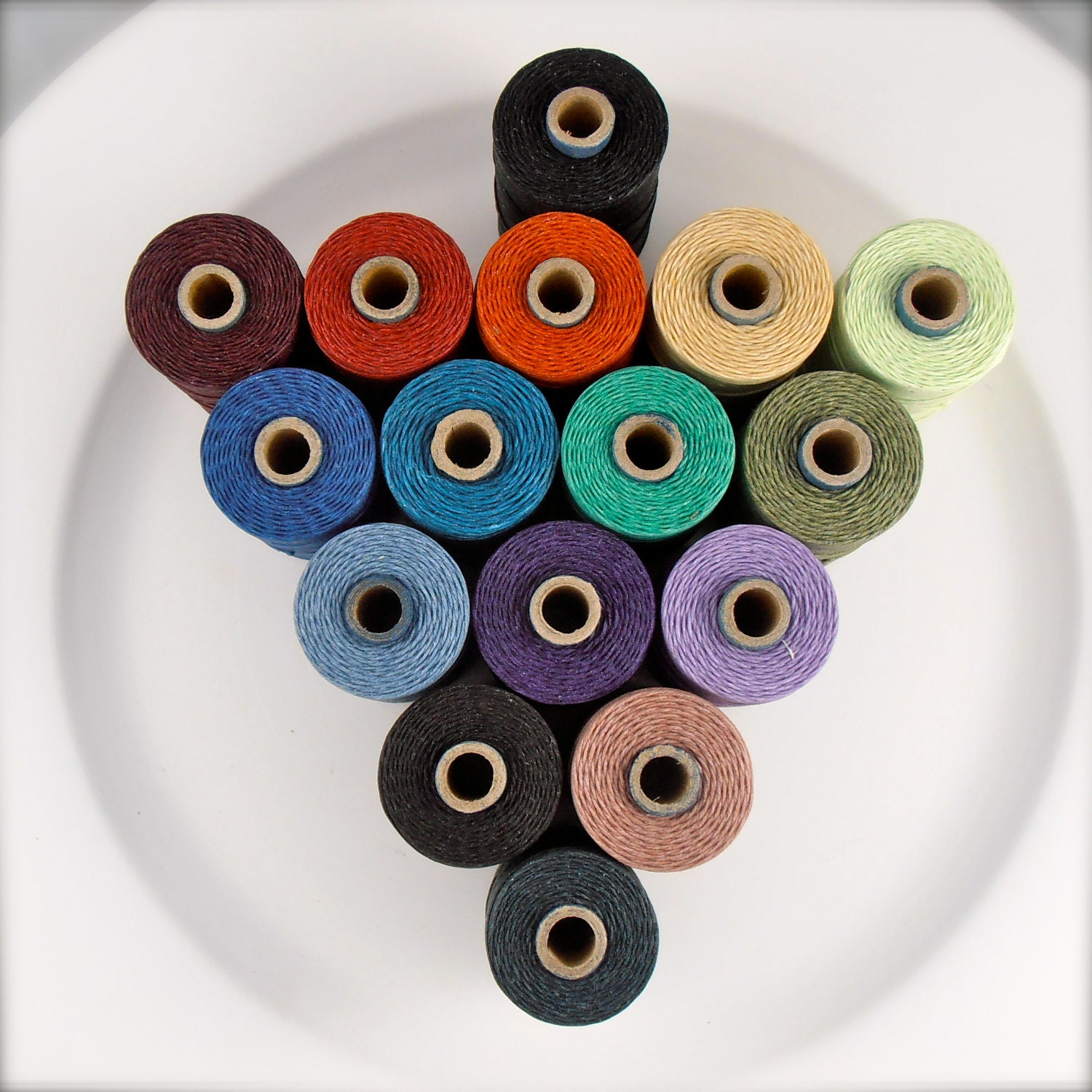 5 lots of 5 yards choose your own colour waxed linen cord 4ply - quantity discount