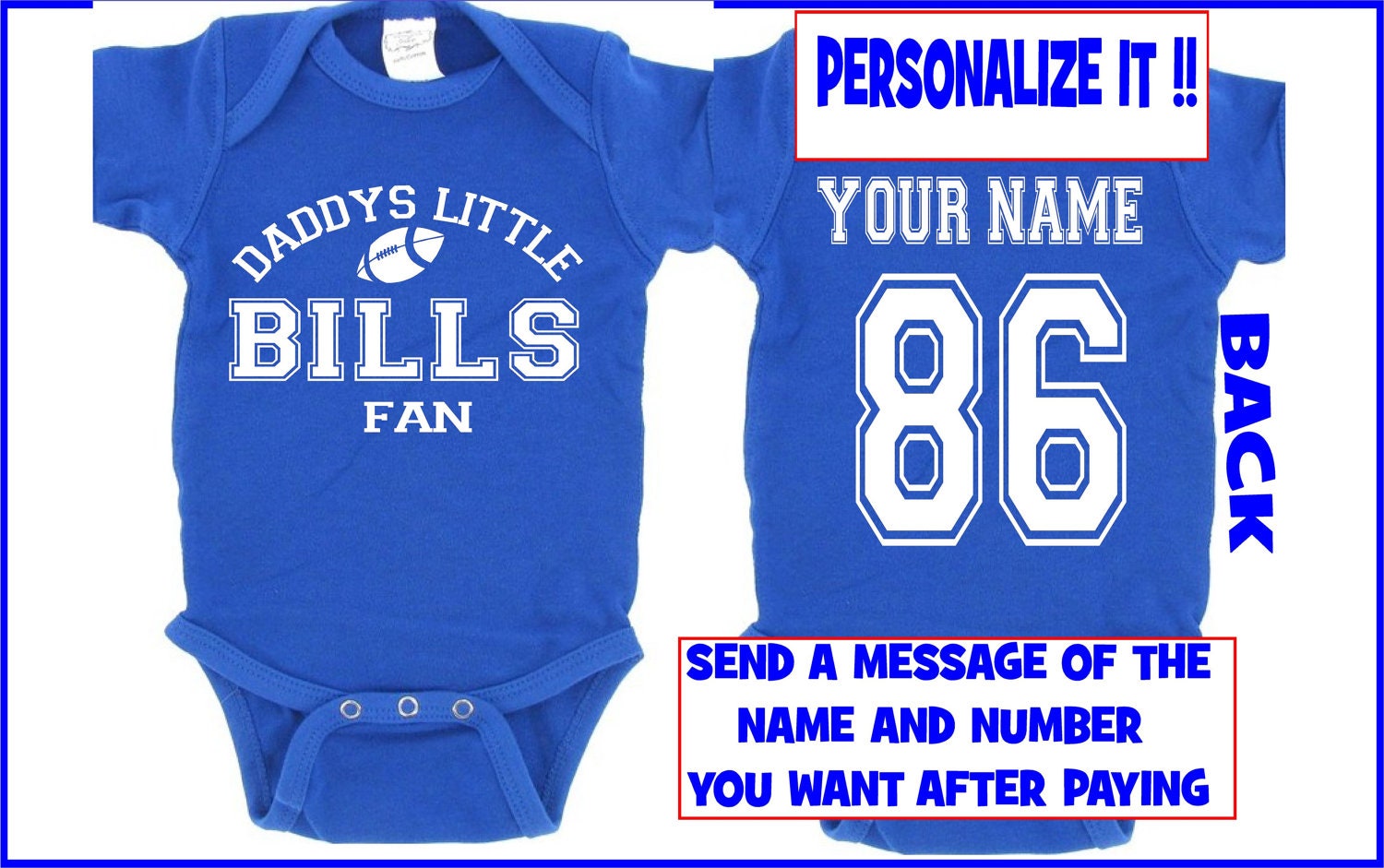 nvy DADDYS mommys bills fan baby infant toddler onesie t-shirt  personalized buffalo custom jersey kids clothes t shirt gear