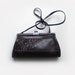 Dark brown leather clutch bag with drapery, vintage dark brown leather purse, 60s