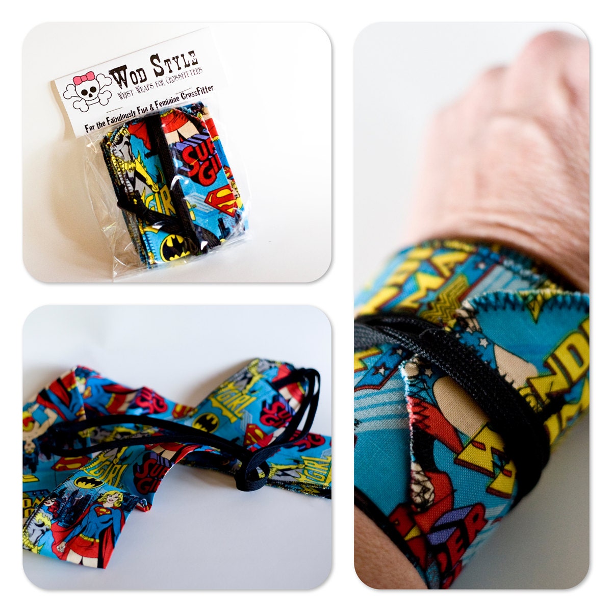 WOD Style CrossFit Wrist Wraps. Super girl Bat girl by wodstyle
