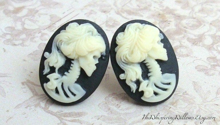 Zombie Cameo Plugs for Gauged Ears Sizes, 1/2 Inch, 00 gauge, 0 gauge, 2 gauge, 4 gauge, Also For Pierced Ears