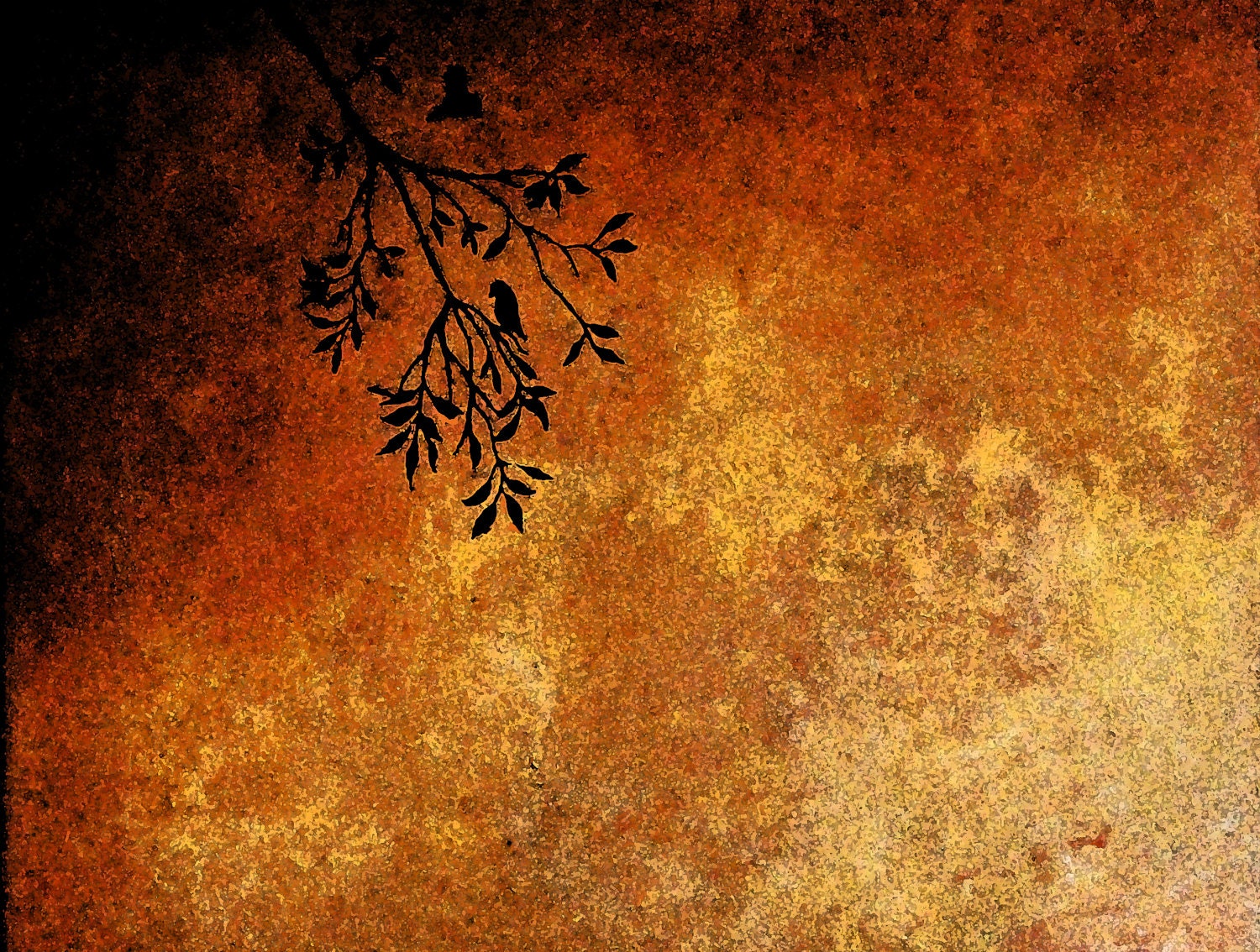 11X14 Branch of Peace -  Birds on a Tree Print - Contemporary Art - Giclee