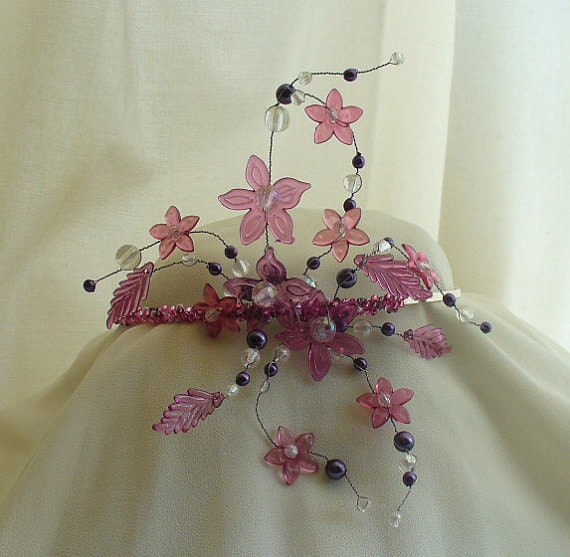 Dusky Rose Fairy Crown-  Soft Pink Floral Bridal Crown, Spring Wedding, Medieval Princess Headpiece, Beltane, Summer Solstice