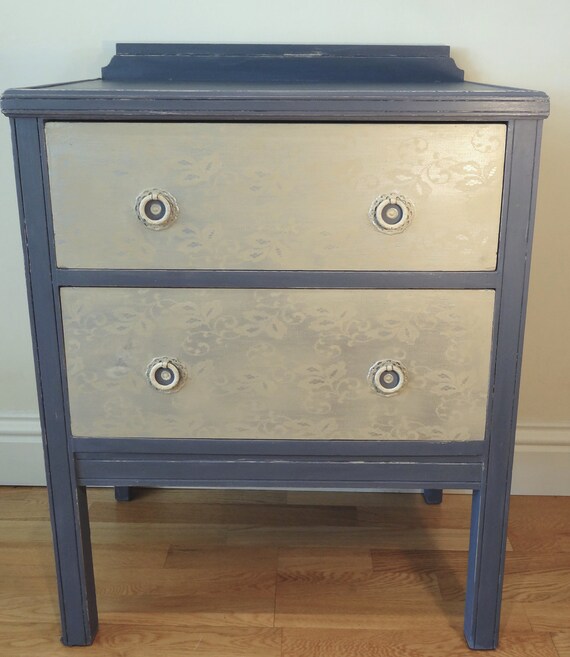 Items similar to Upcycled Dresser / Chest of Drawers with Metallic