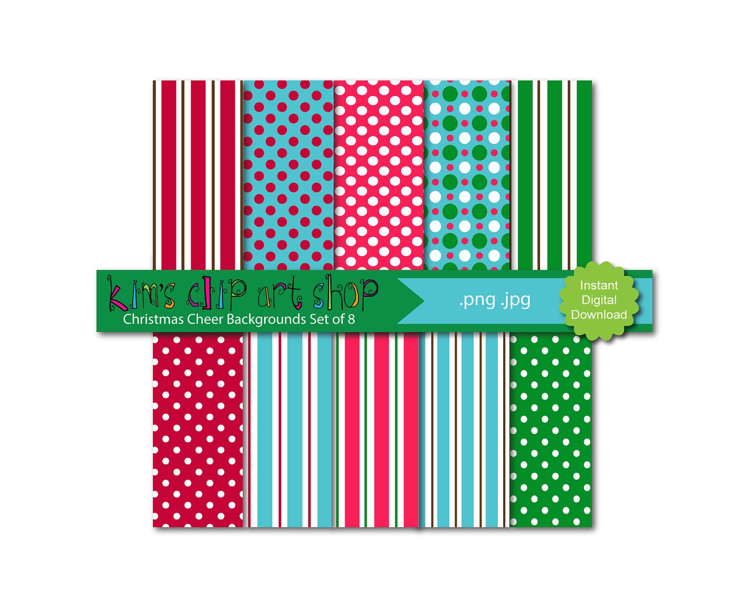 INSTANT DOWNLOAD Christmas Cheer Paper Pack 12x12 Digital Background Paper Pack by kimsclipartshop Il_570xn
